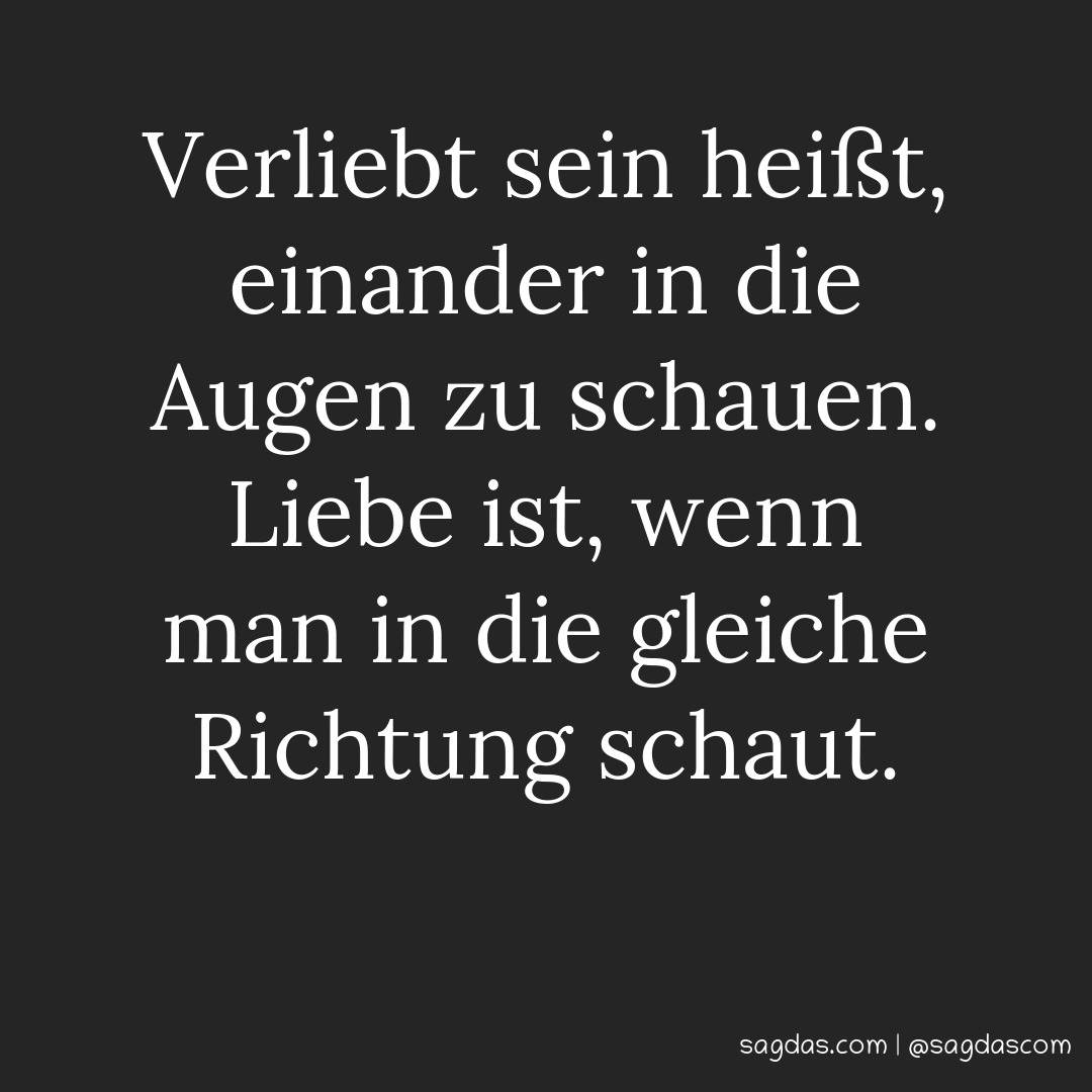 Spruch Verliebt sein heißt, einander in die Augen zu sagdas