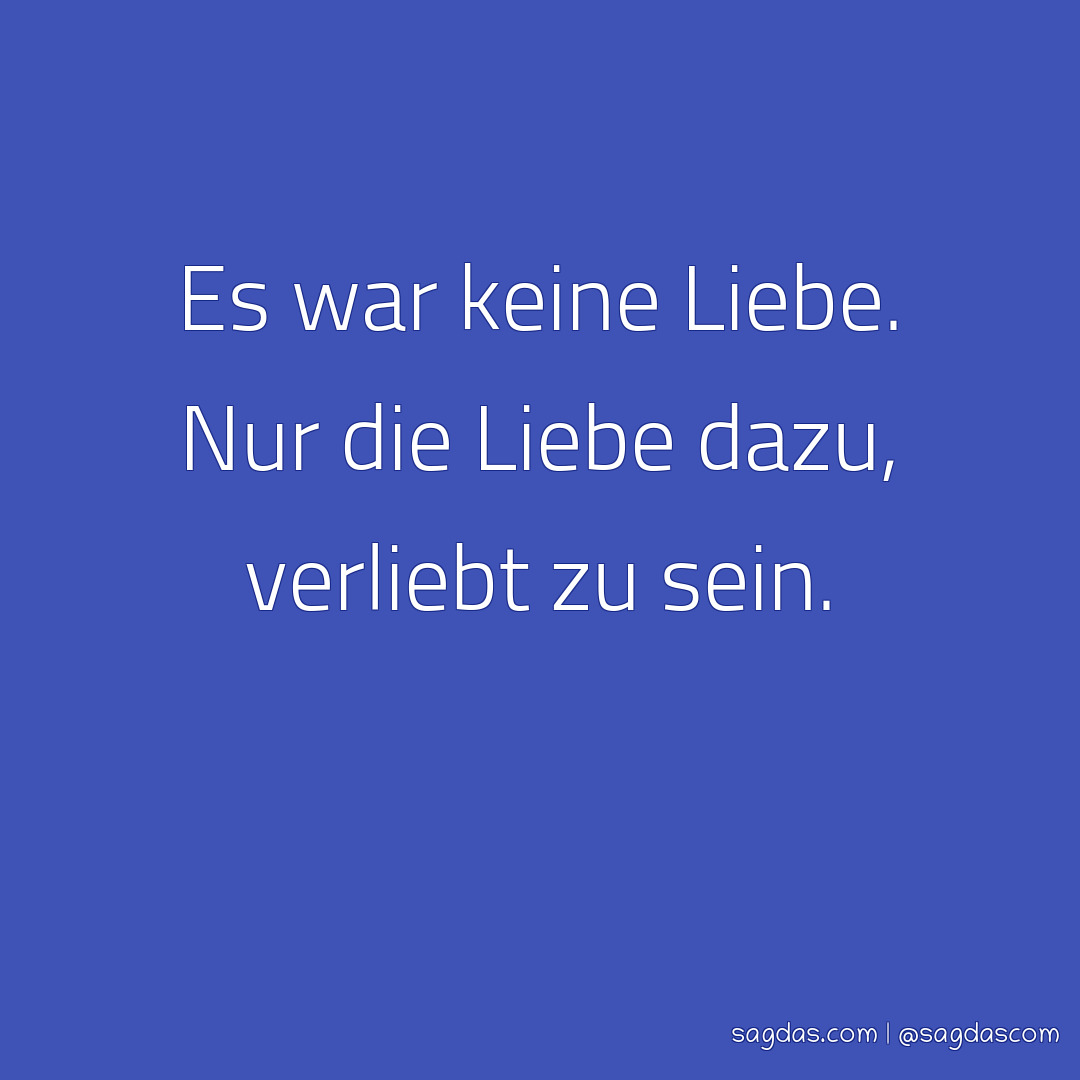 Spruch Es war keine Liebe. Nur die Liebe dazu, sagdas