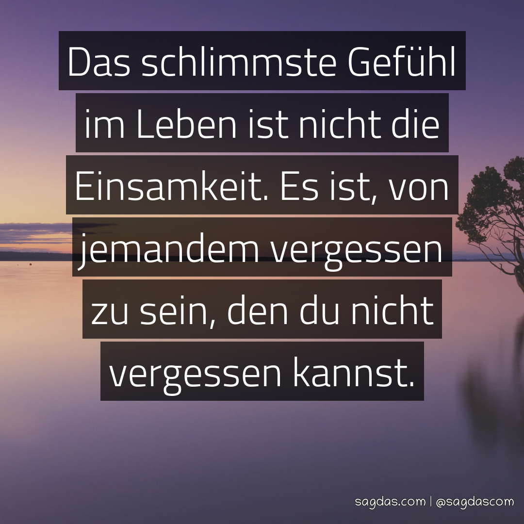 Spruch Das schlimmste Gefühl im Leben ist nicht die sagdas