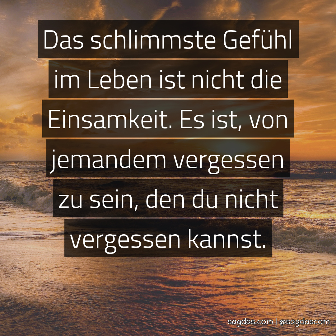 Spruch Das schlimmste Gefühl im Leben ist nicht die sagdas
