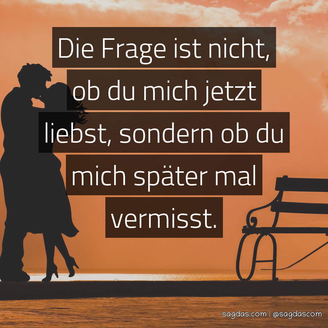 Spruch Die Frage ist nicht, ob du mich jetzt liebst, sagdas