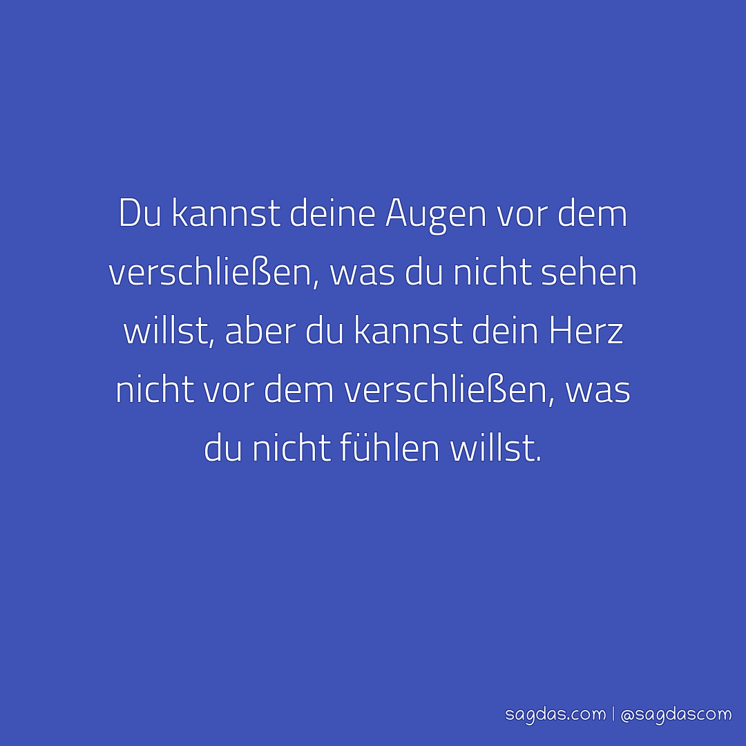 Spruch Du kannst deine Augen vor dem verschließen, sagdas