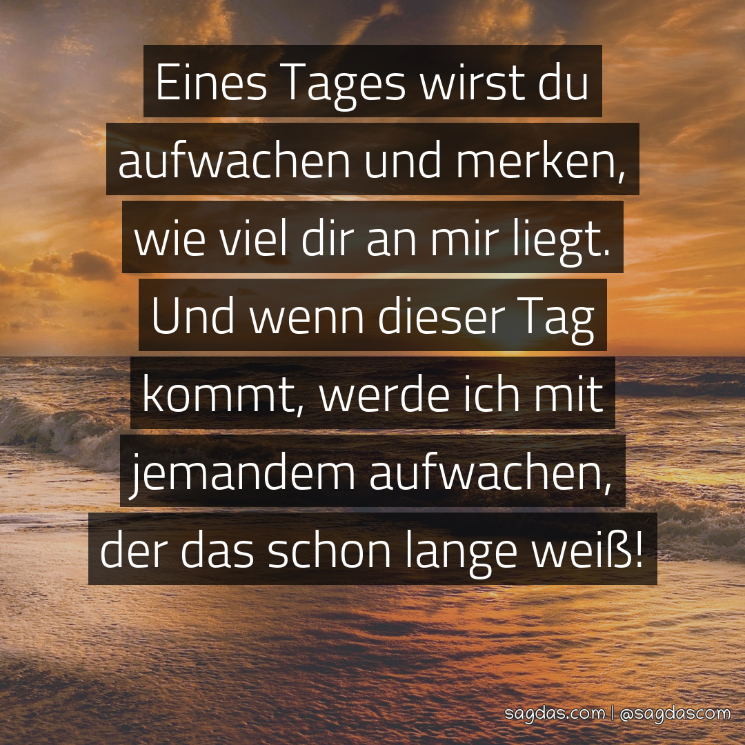 Spruch Eines Tages wirst du aufwachen und merken, wie sagdas