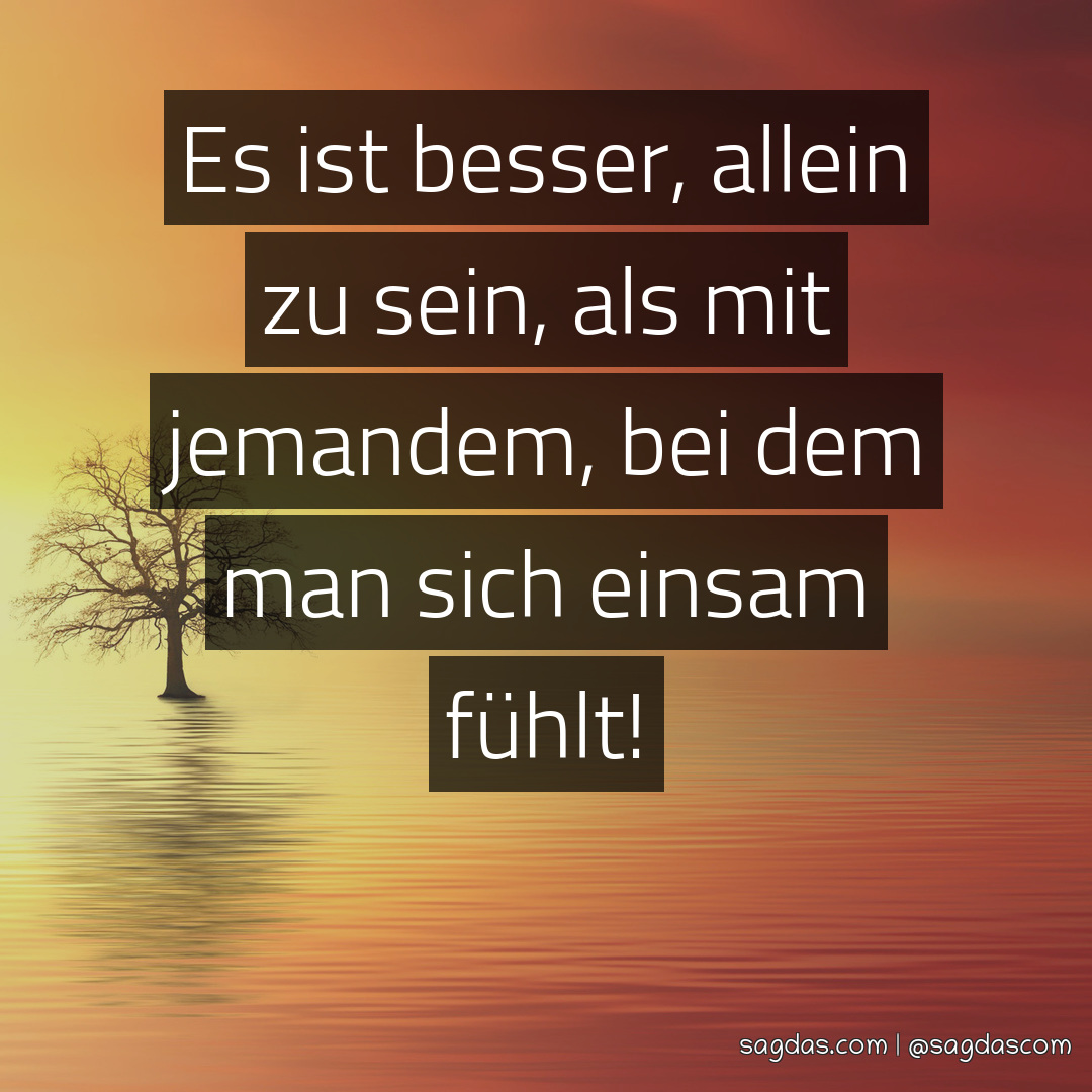 Spruch Es ist besser, allein zu sein, als mit sagdas