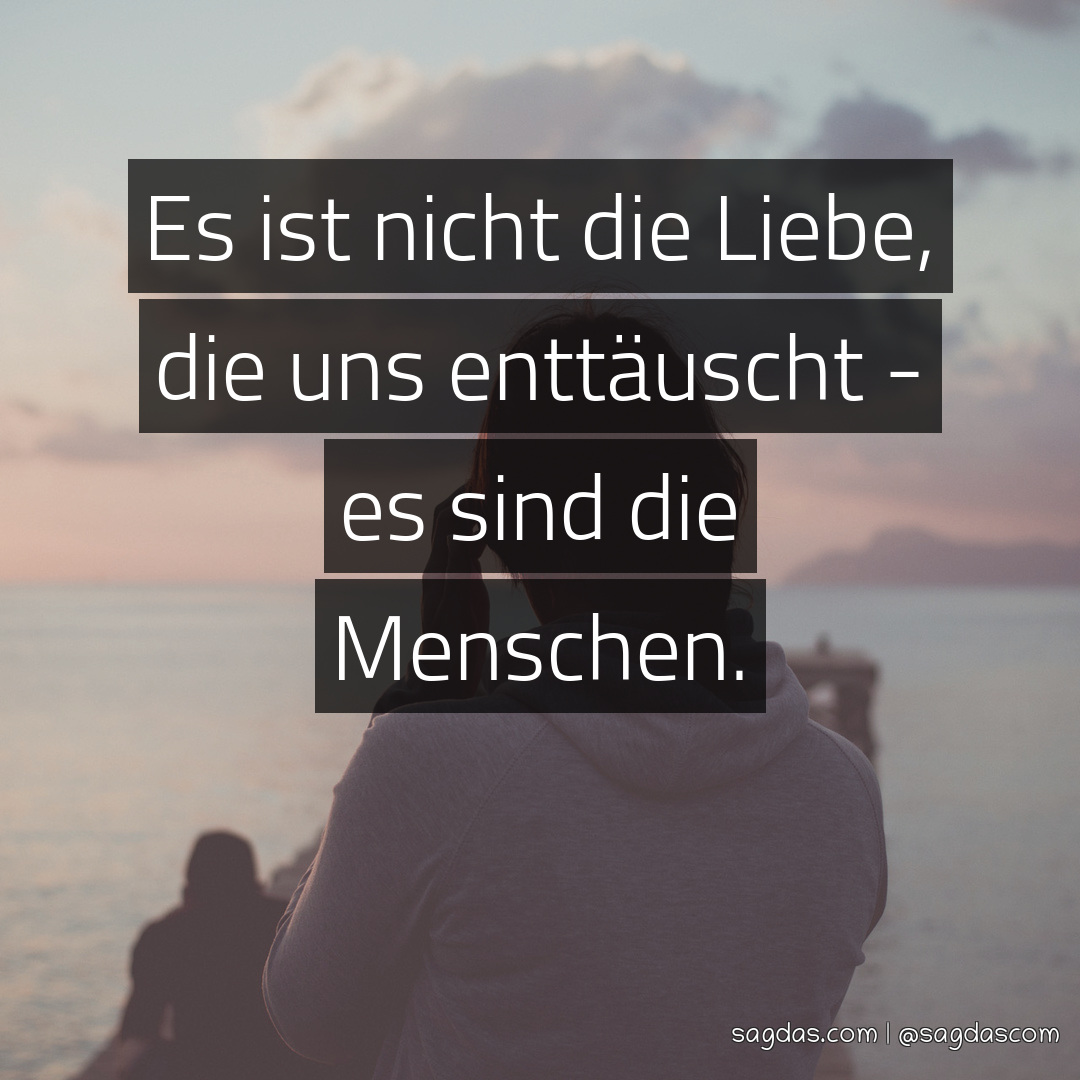 Spruch Es ist nicht die Liebe, die uns enttäuscht sagdas