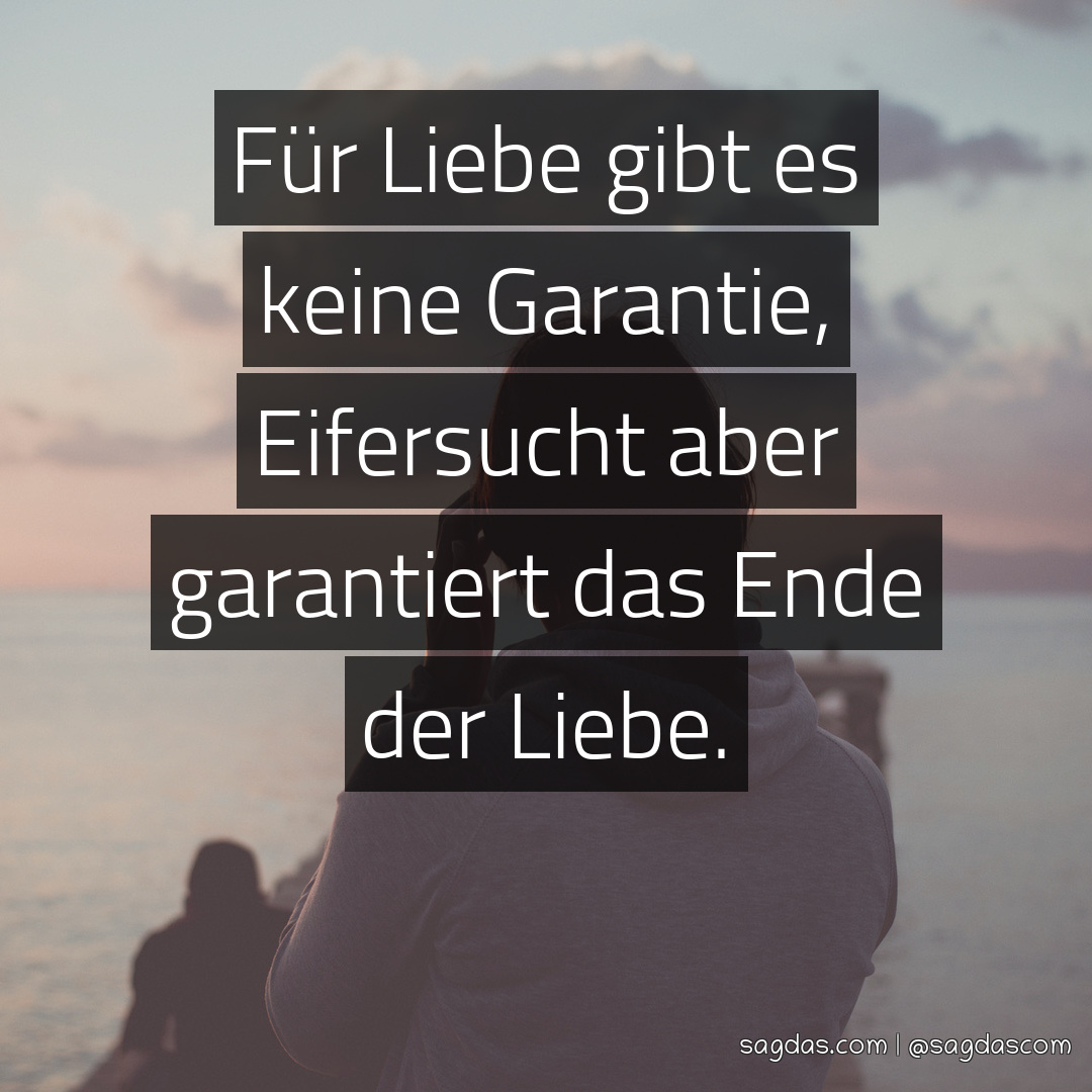 Spruch Für Liebe gibt es keine Garantie, Eifersucht sagdas