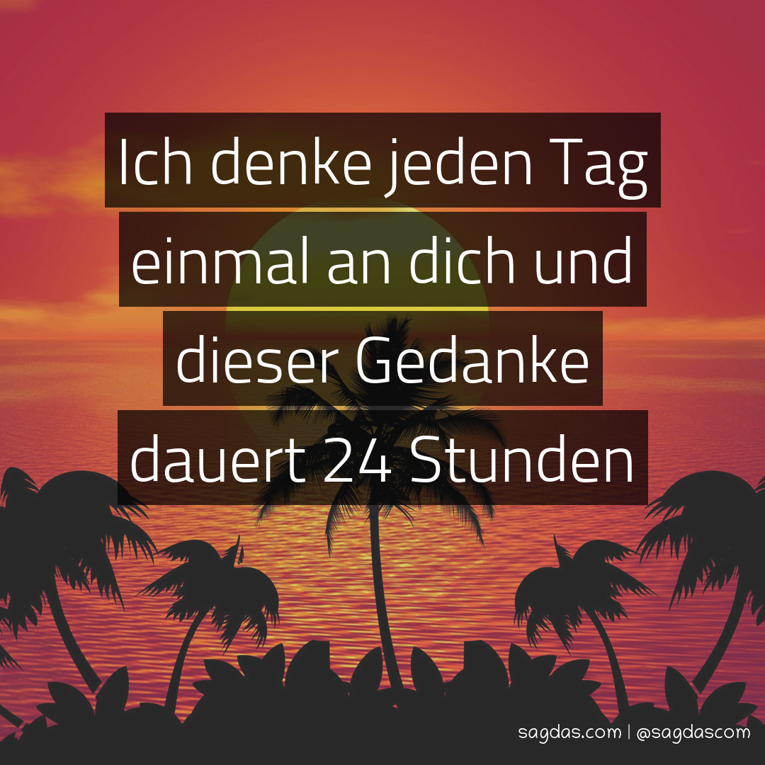 Spruch Ich denke jeden Tag einmal an dich und dieser sagdas