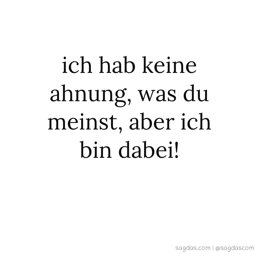 Spruch Ich hab keine Ahnung, was du meinst, aber ich sagdas