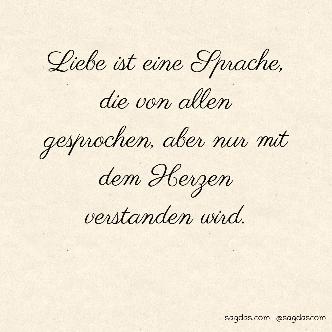 Spruch Liebe ist eine Sprache, die von allen sagdas