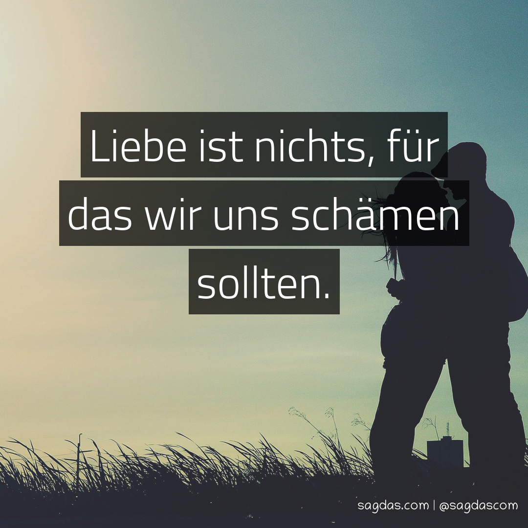 Spruch Liebe ist nichts, für das wir uns schämen sagdas