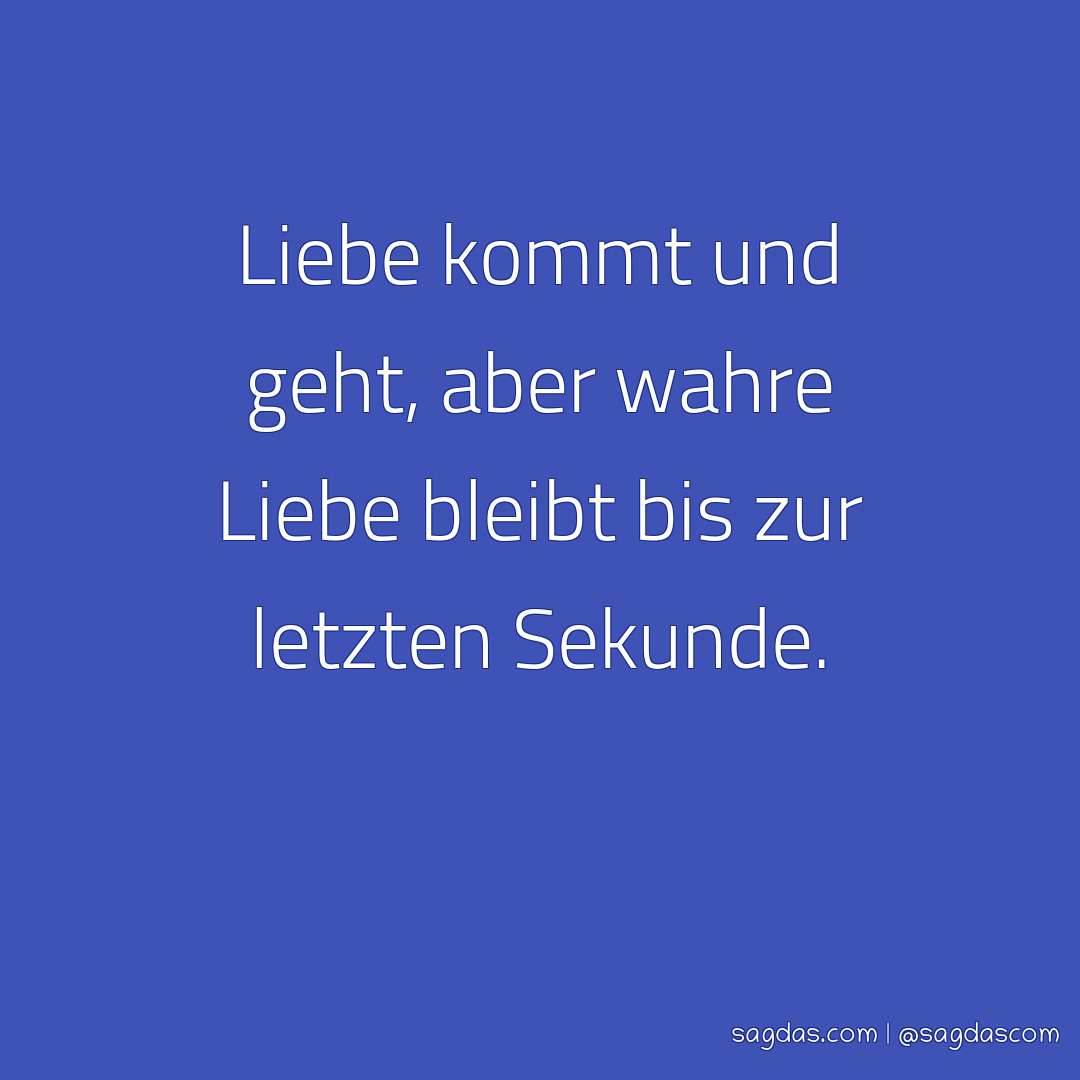Spruch Liebe kommt und geht, aber wahre Liebe bleibt sagdas