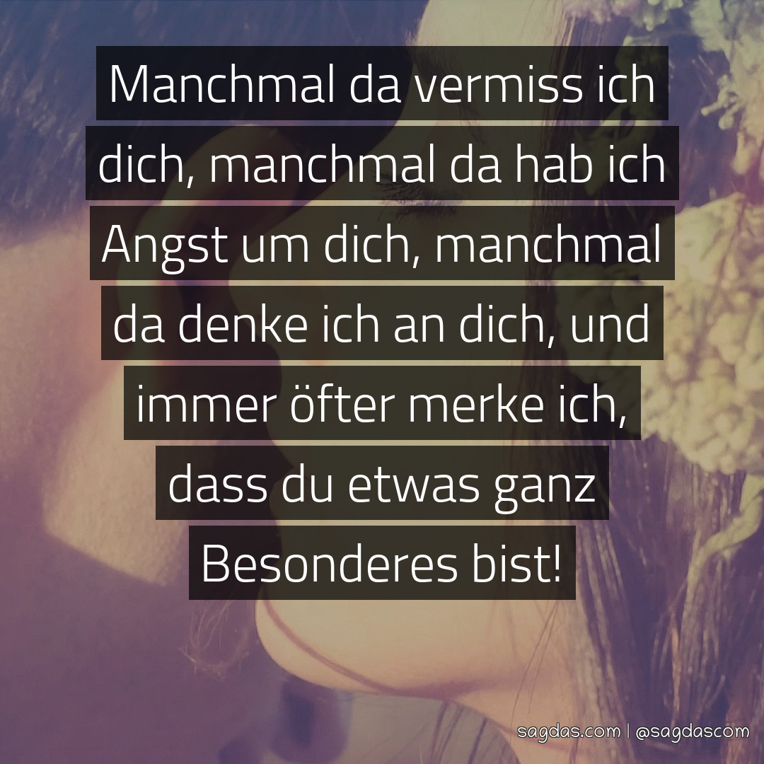 Spruch Manchmal da vermiss ich dich, manchmal da hab sagdas