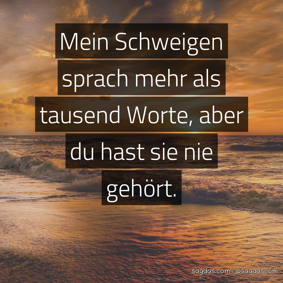 Spruch Mein Schweigen sprach mehr als tausend Worte, sagdas