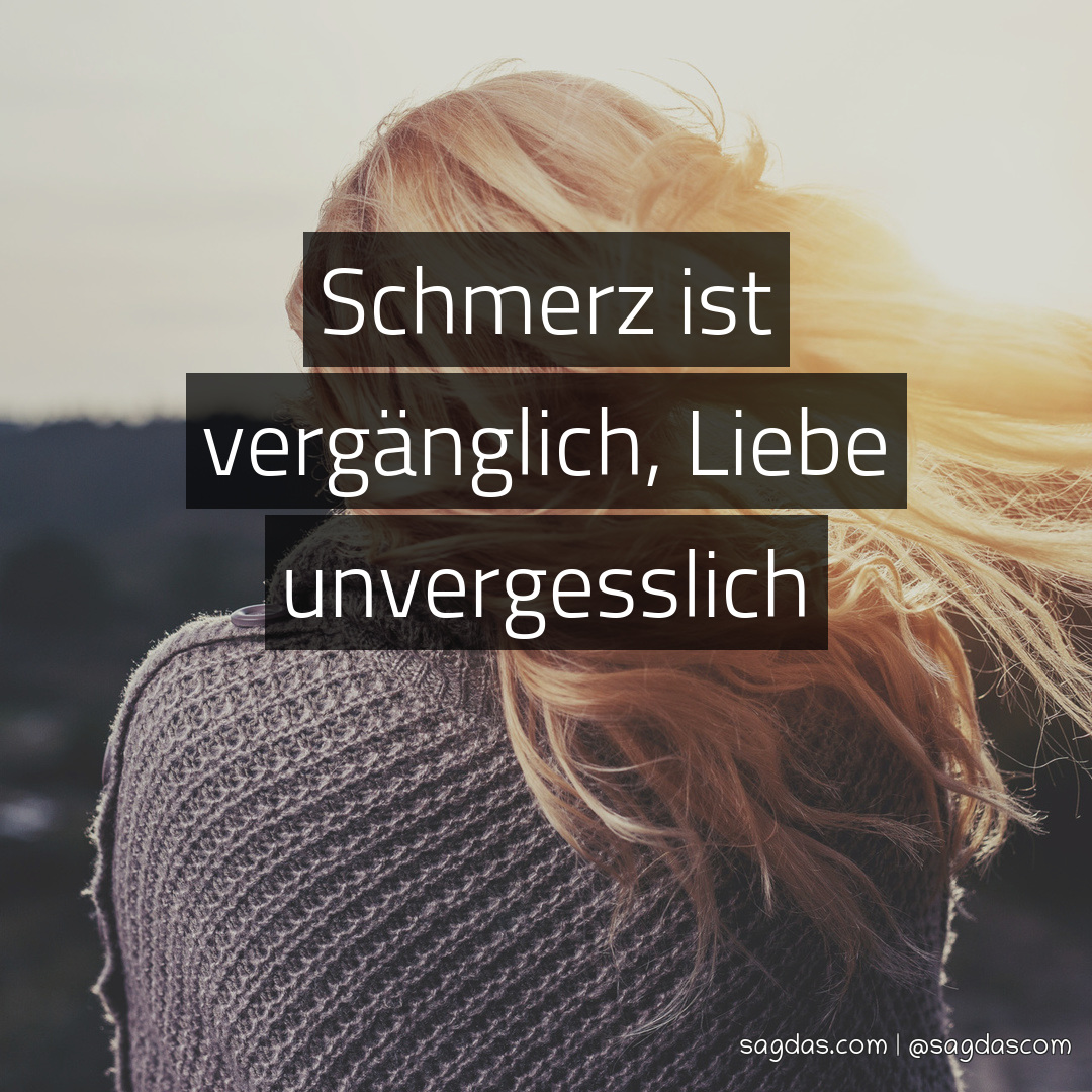 Spruch Schmerz ist vergänglich, Liebe unvergesslich sagdas