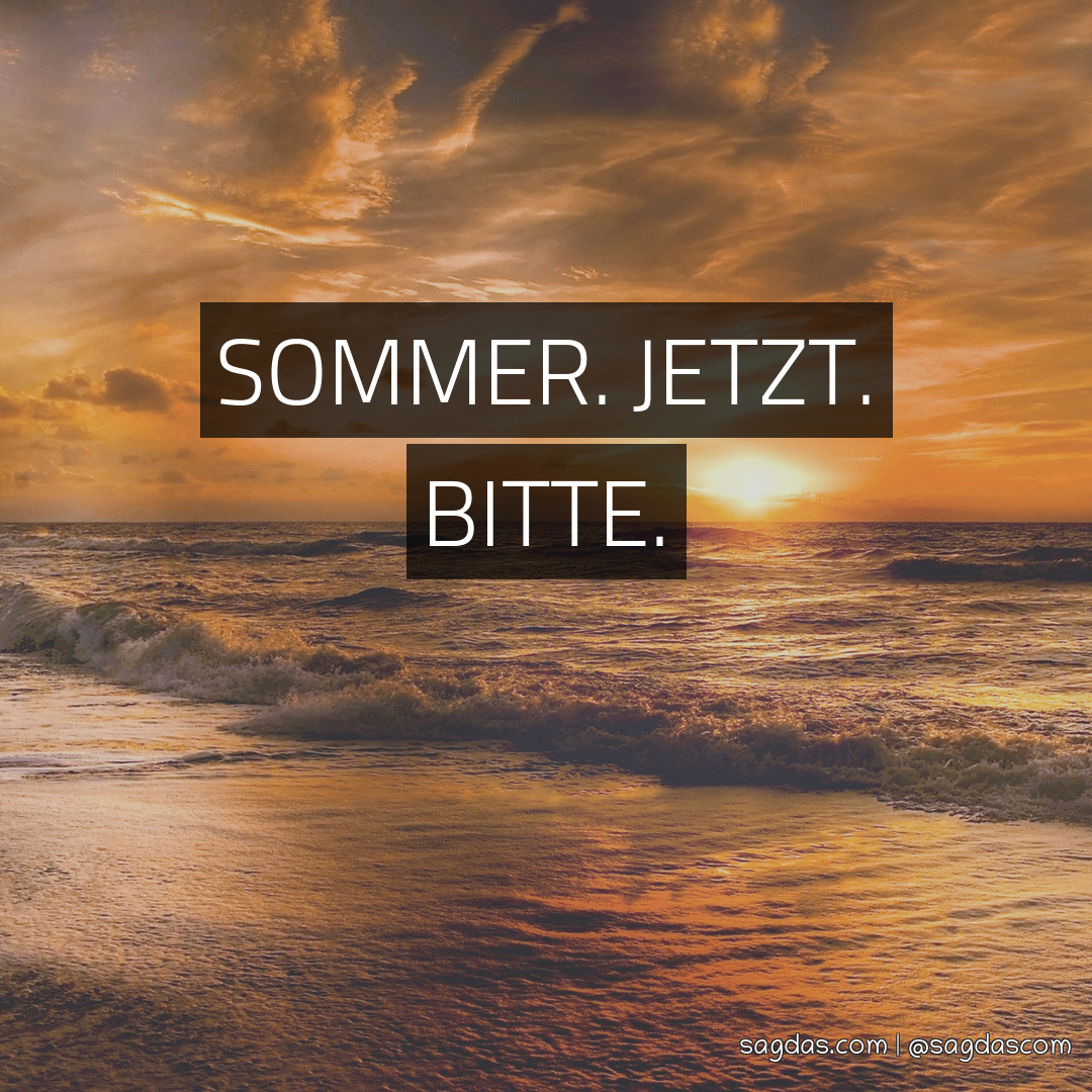 Spruch SOMMER. JETZT. BITTE. sagdas