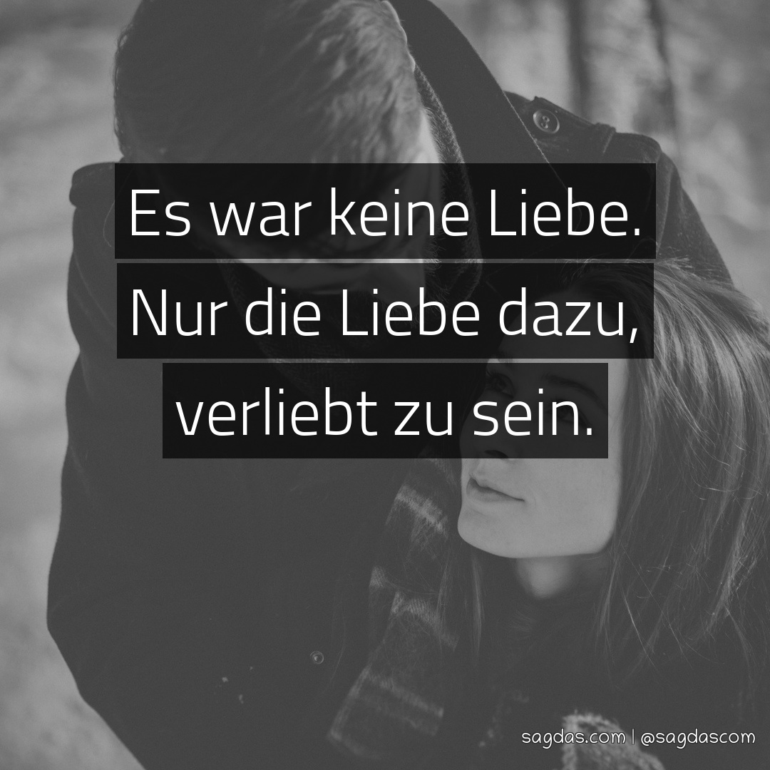 Spruch Es war keine Liebe. Nur die Liebe dazu, sagdas