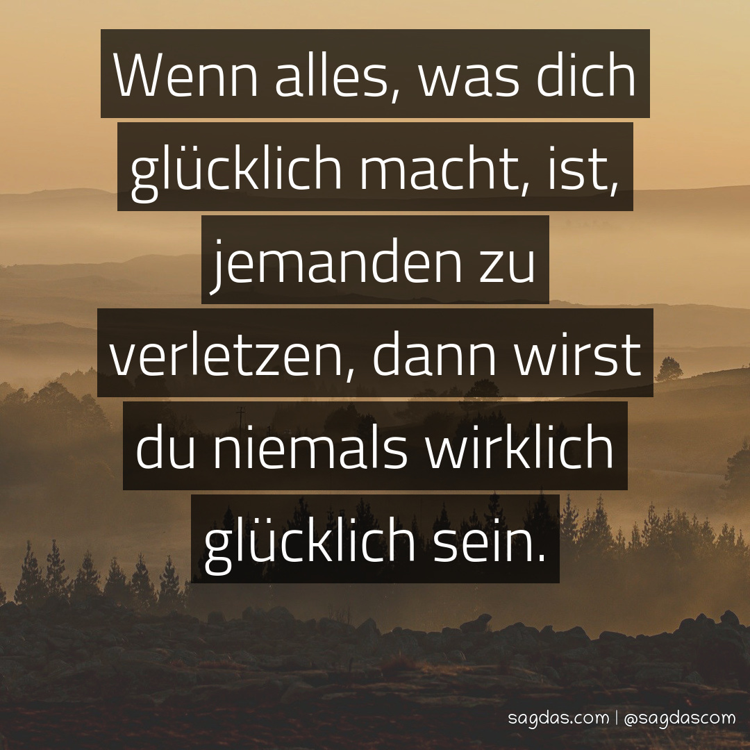 Spruch Wenn alles, was dich glücklich macht, ist, sagdas