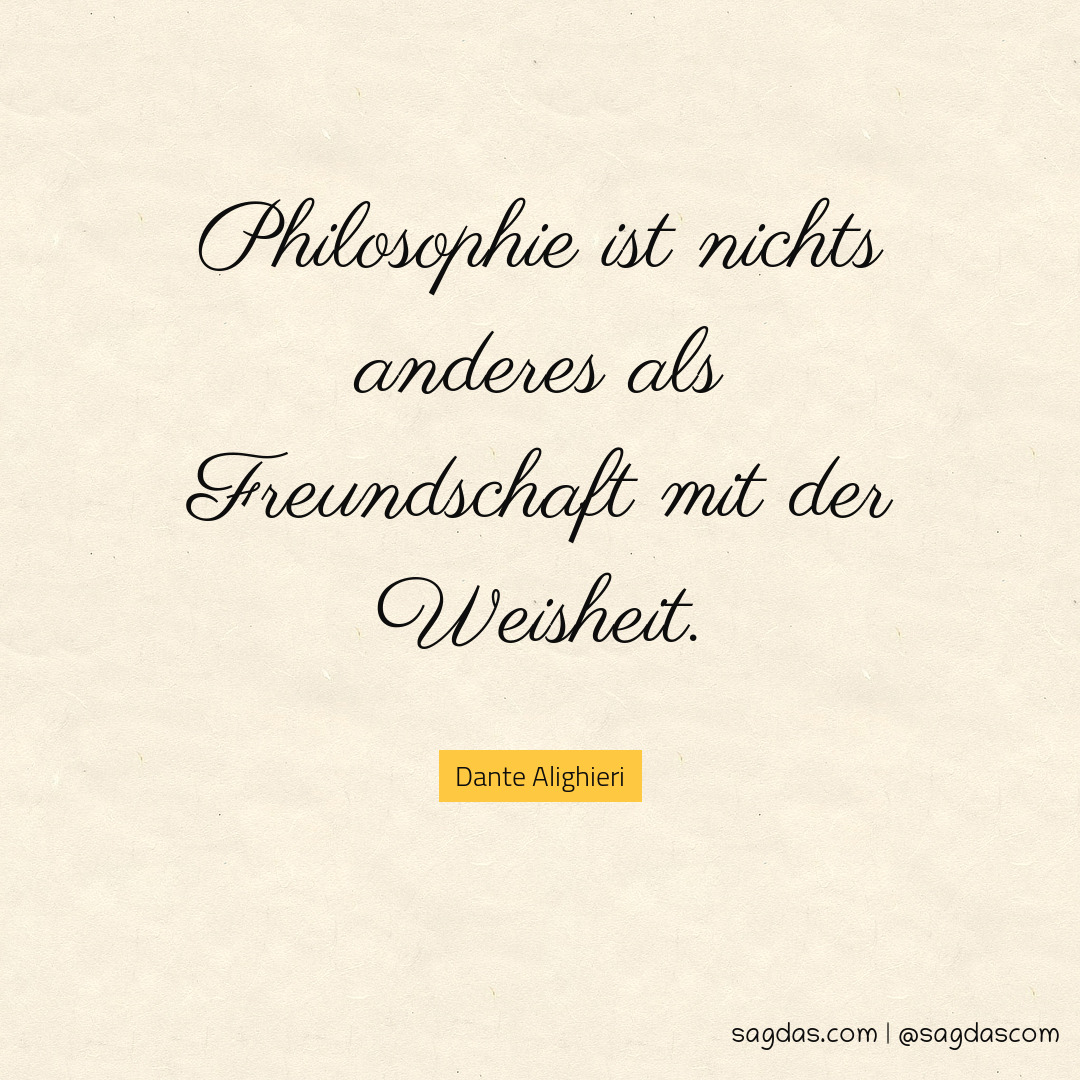 Philosophie ist nichts anderes als Freundschaft mit der Weisheit.