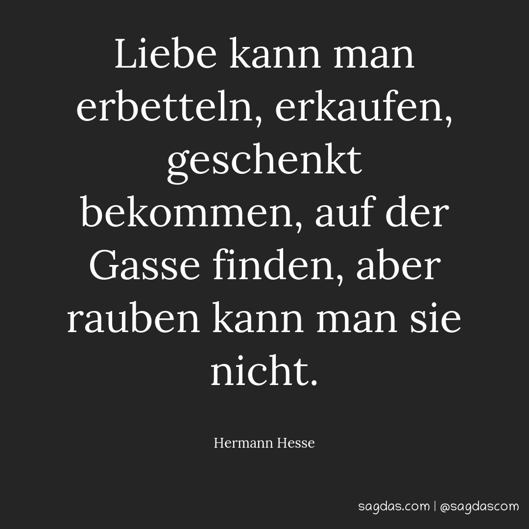 Hermann Hesse Zitat Liebe kann man erbetteln, sagdas