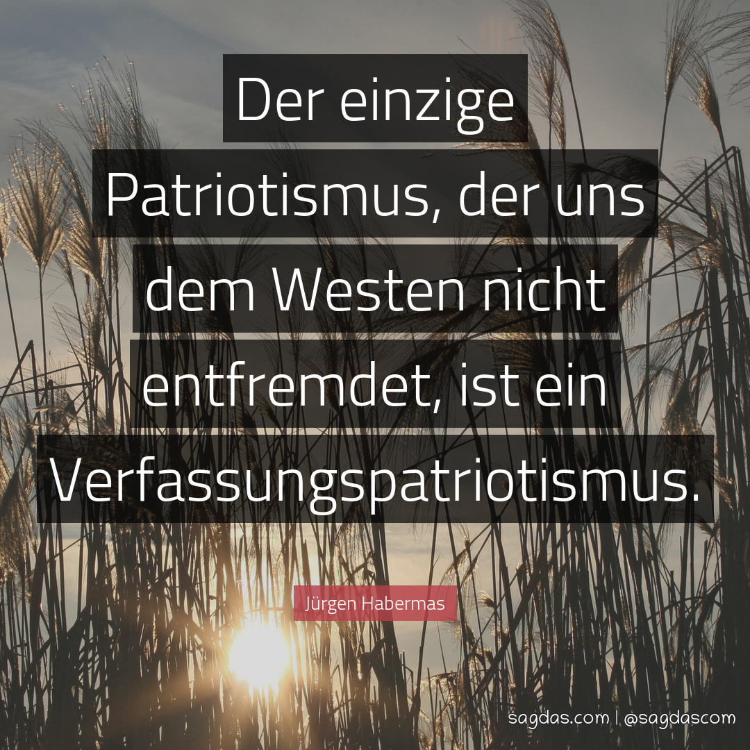 Der einzige Patriotismus, der uns dem Westen nicht entfremdet, ist ein Verfassungspatriotismus.
