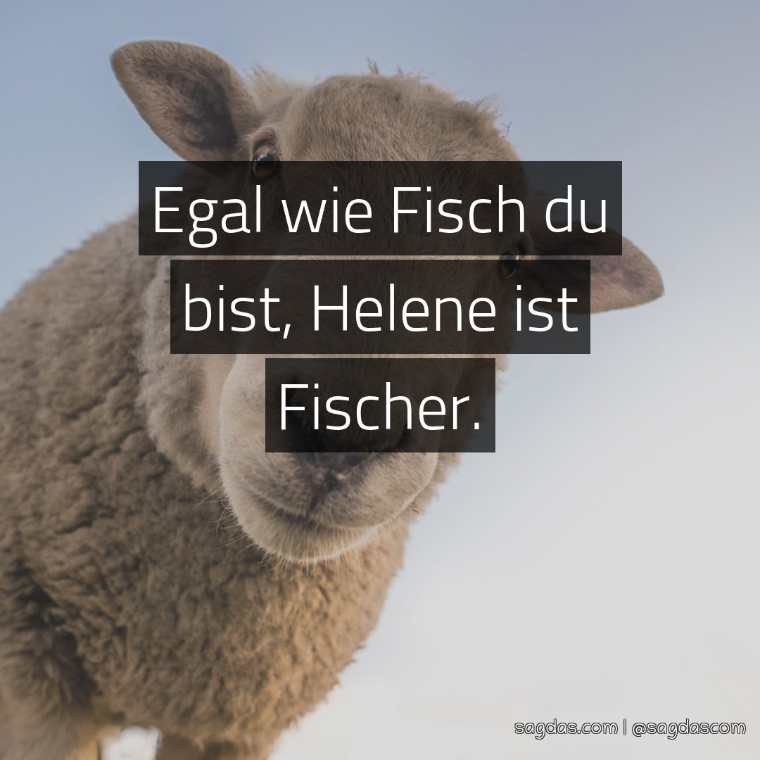 Spruch Egal wie Fisch du bist, Helene ist Fischer. sagdas
