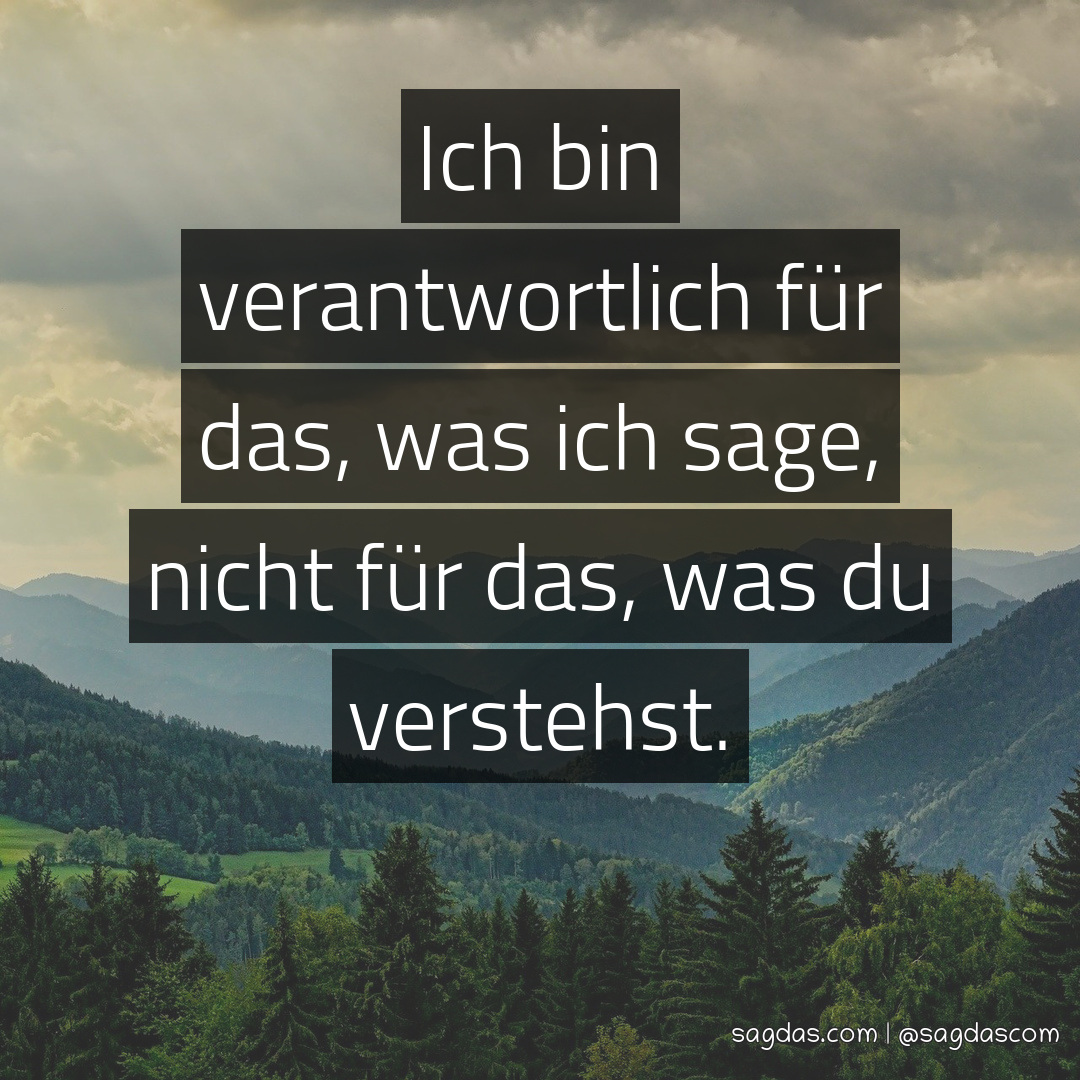 Spruch Ich bin verantwortlich für das, was ich sage, sagdas