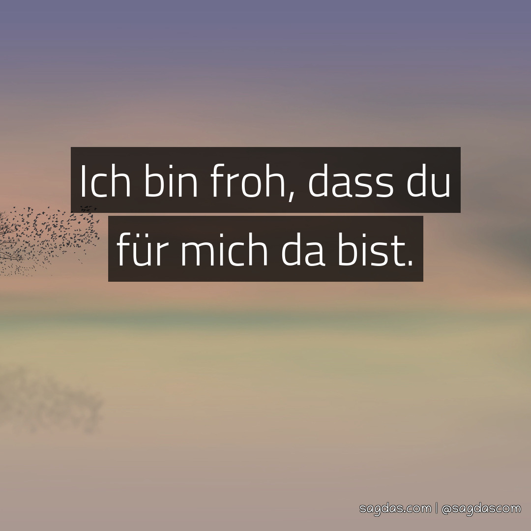 Spruch Ich bin froh, dass du für mich da bist. sagdas