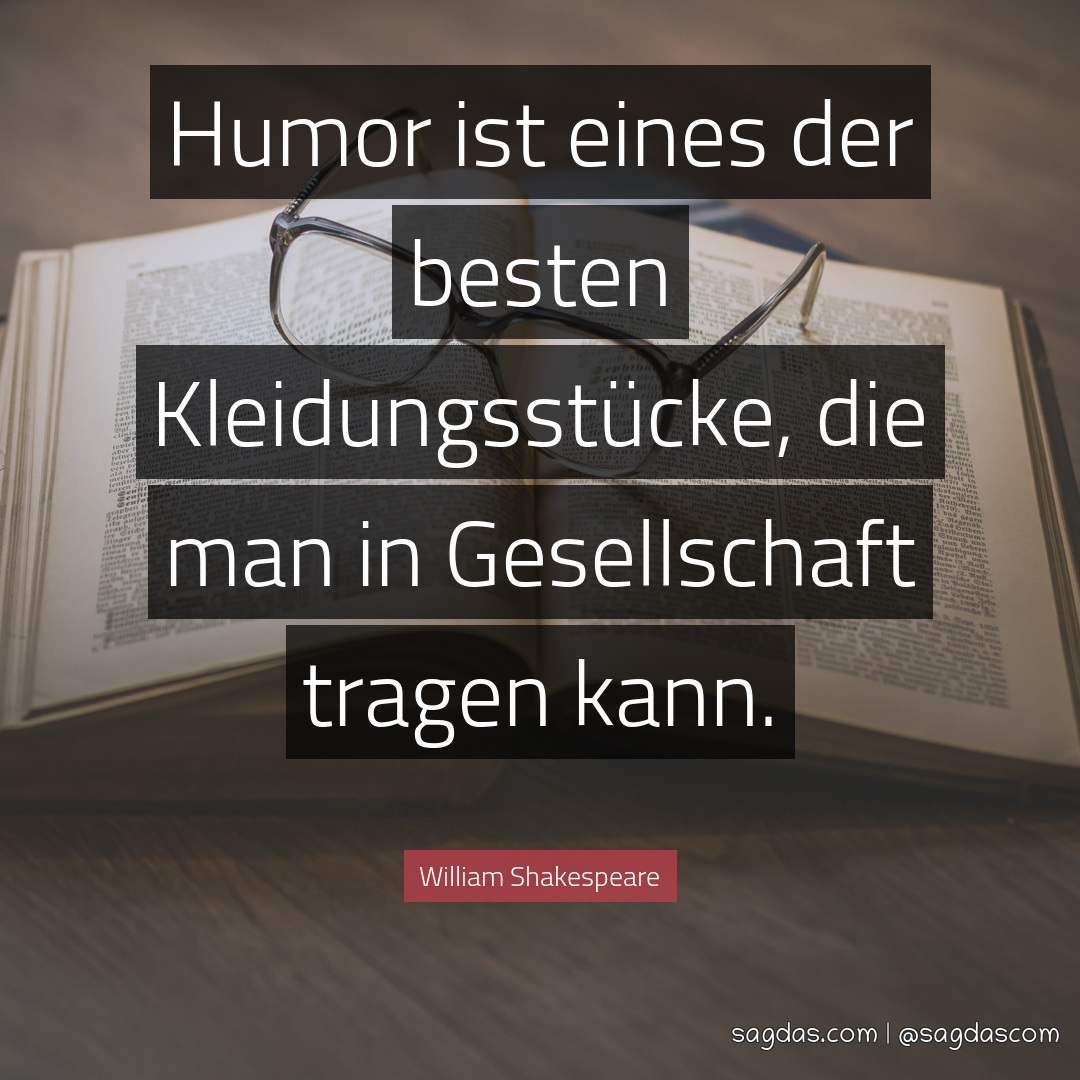 Humor ist eines der besten Kleidungsstücke, die man in Gesellschaft tragen kann.