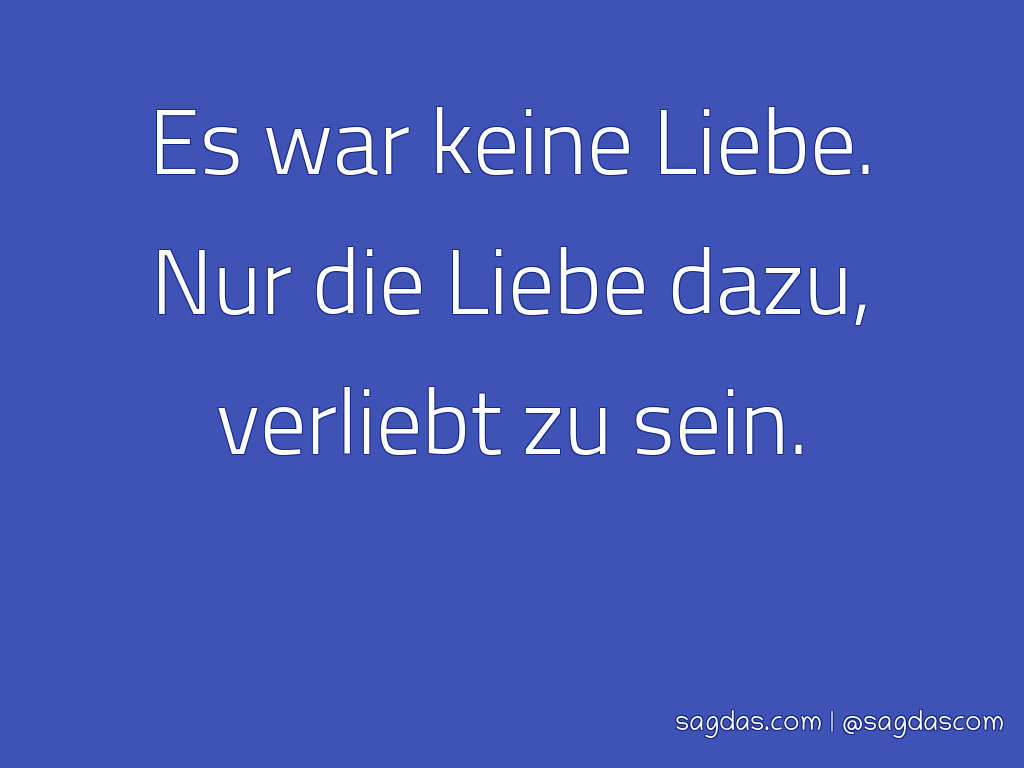 Spruch Es war keine Liebe. Nur die Liebe dazu, sagdas