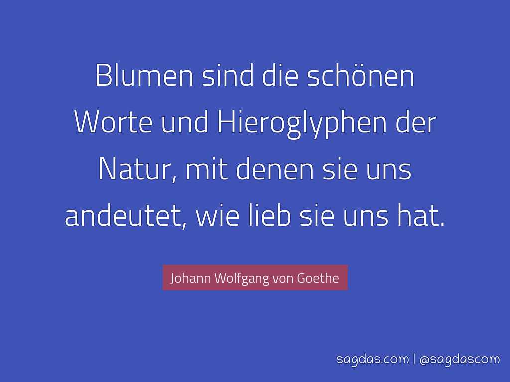 Johann Wolfgang Von Goethe Zitat Blumen Sind Die Sagdas